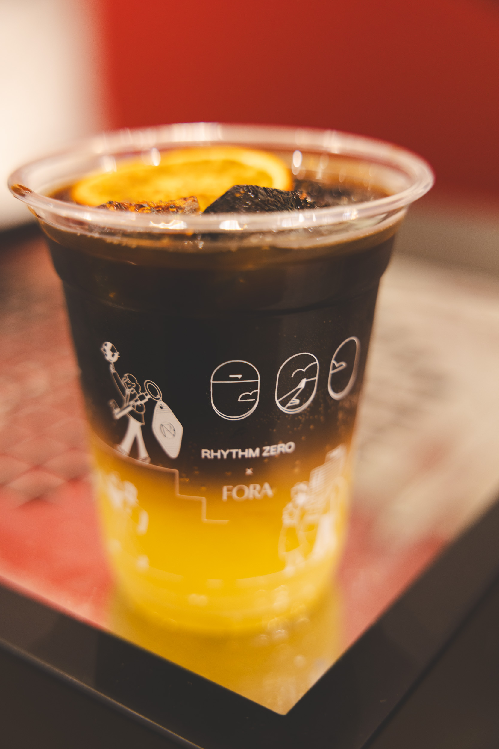 Rhythm Zero x Fora branded drink