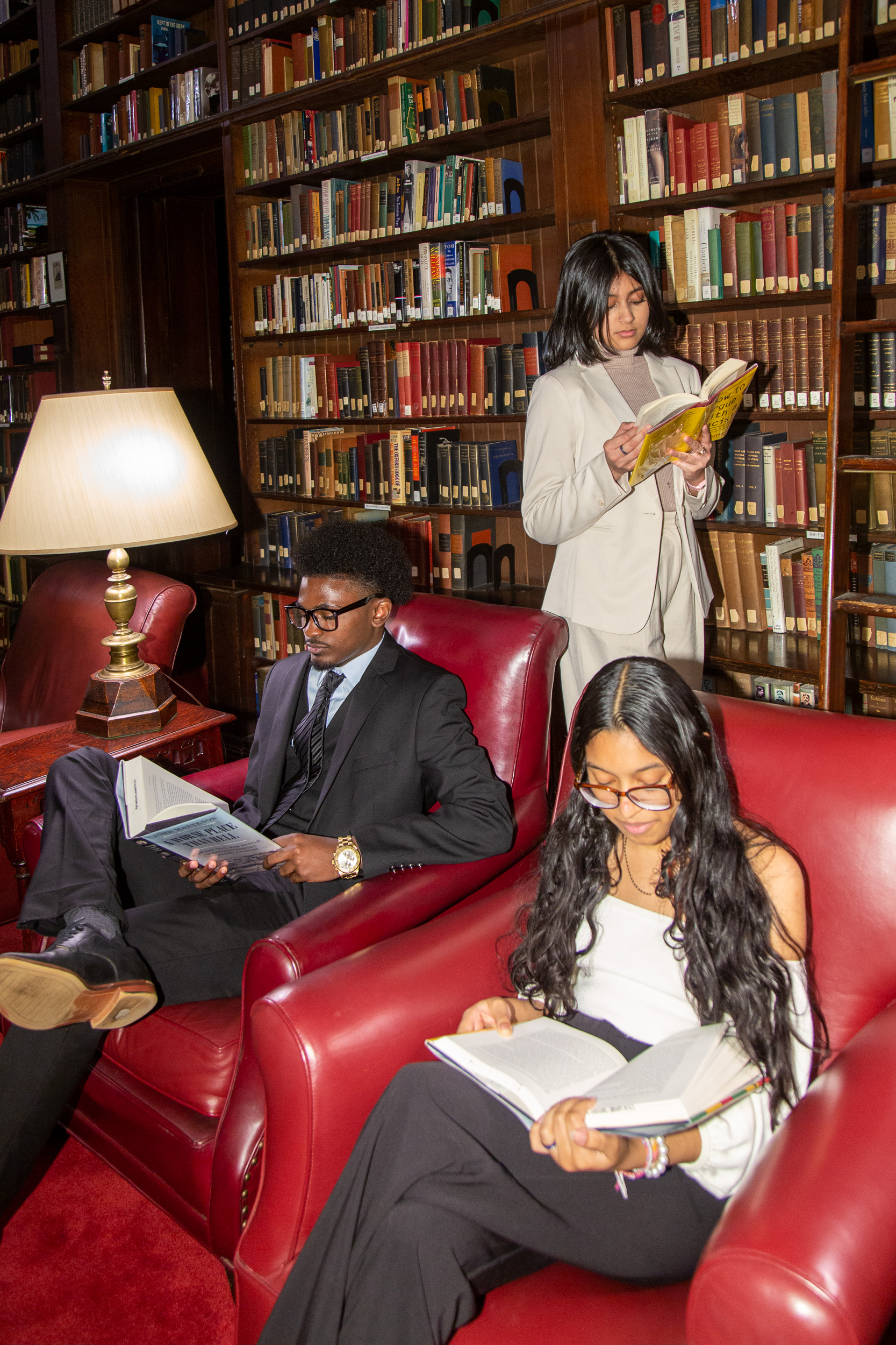 Young scholars reading, Harvard Club