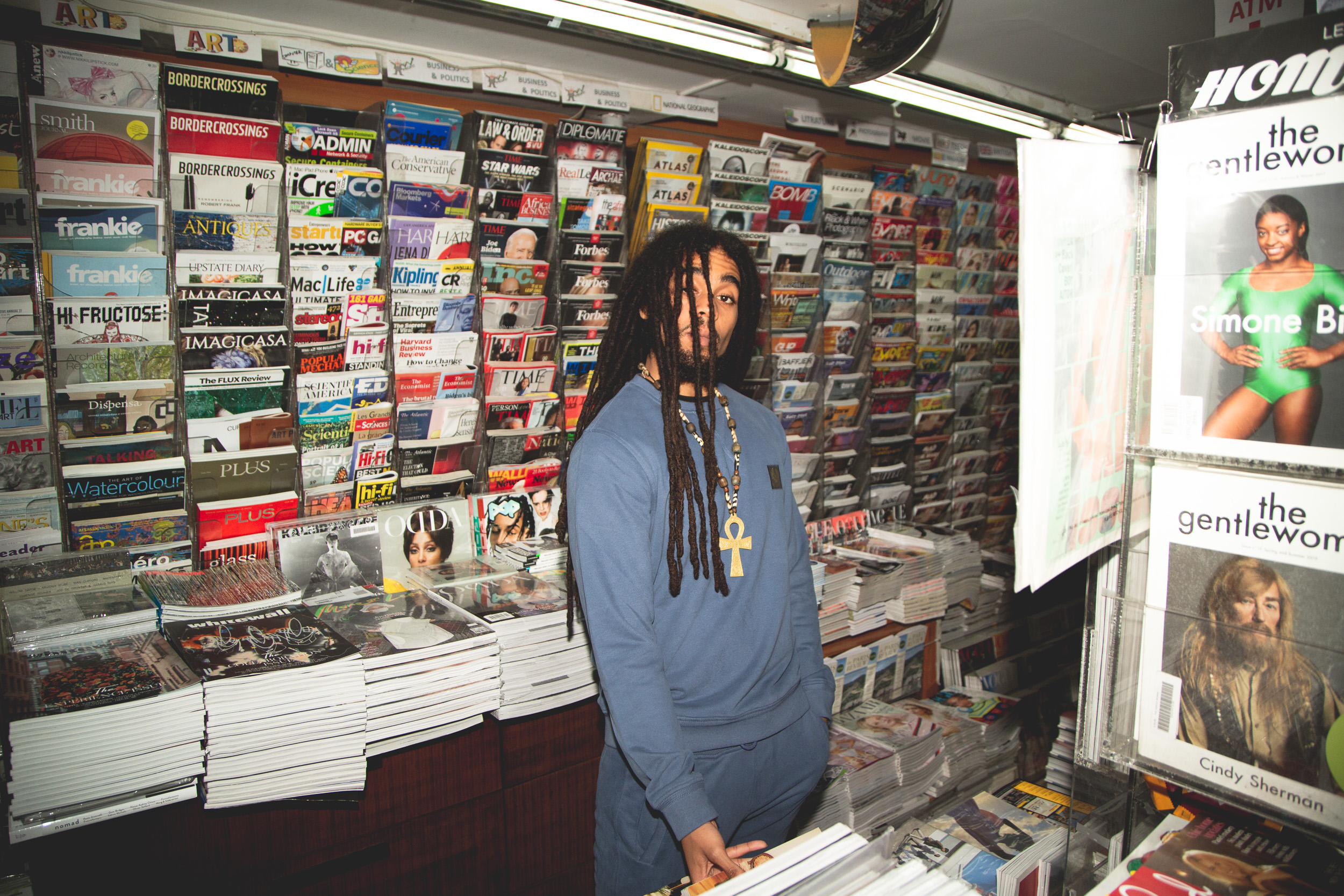 Skip Marley at the newsstand